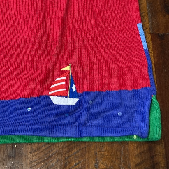 Quacker Factory lighthouse sailboat s/s sweater XL - Picture 7 of 11